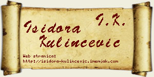 Isidora Kulinčević vizit kartica